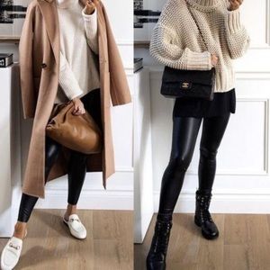 Vegan leather leggings black high waisted glam